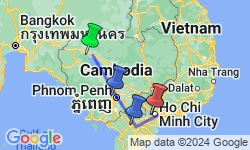 Google Map: From Siem Reap to the Mekong Delta (port-to-port cruise)
