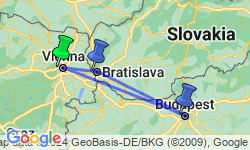 Google Map: New Year on The Danube: Vienna, Budapest and Bratislava (port-to-port cruise)