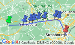 Google Map: A Charming Cruise through Lorraine and Alsace and along the Marne-Rhine Canal (port-to-port cruise)