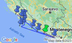Google Map: Kroatië en Montenegro (formule haven/haven)