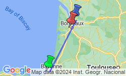 Google Map: From the French Basque Country to Bordeaux - Fine French cuisine at the foot of the Pyrenees and a cruise to discover Bordeaux and its outlying areas (port-to-port cruise)
