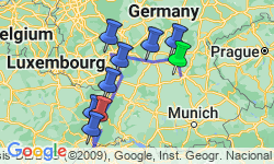 Google Map: Rhine River Valley (2024) - Nuremberg to Basel