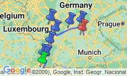 Google Map: Rhine River Valley (2024) - Basel to Nuremberg