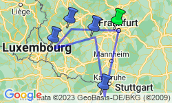 Google Map: Magnificent Moselle & Rhine (2024) - Frankfurt to Frankfurt