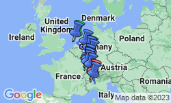 Google Map: Romantic Rhine with Mount Pilatus, 1 Night in Lucerne & 3 Nights in Lake Como (Southbound)
