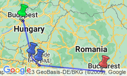 Google Map: Balkan Discovery with 1 Night in Budapest & 1 Night in Bucharest