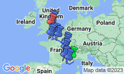 Google Map: Grand France with 2 Nights in French Riviera & 3 Nights in London (Northbound)