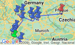 Google Map: Christmastime from Basel to Nuremberg with 2 Nights in Prague