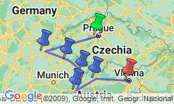 Google Map: Christmastime on the Danube with 2 Nights in Prague (Eastbound)