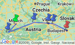 Google Map: Danube Symphony with 2 Nights in Munich (Eastbound)