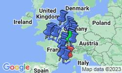Google Map: European Masterpiece: the Rhine, Seine and Rhône Revealed with 2 Nights in French Riviera