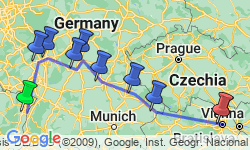 Google Map: Cruise through the Heart of Europe from the Rhine to the Danube (port-to-port cruise)