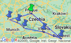 Google Map: Delightful Danube & Prague (2025) - Prague to Budapest