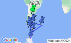 Google Map: Epic Antarctica: Crossing the Circle via Falklands and South Georgia