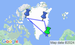 Google Map: Adventures in Northeast Greenland: Glaciers, Fjords and the Northern Lights