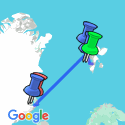 Google Map: Spitzbergen – Nordostgrönland, Fliegen & Segeln