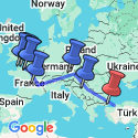 Google Map: Cruise & Rail: Paris to Istanbul (2026) - Paris to Istanbul