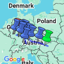Google Map: Christmastime from Budapest to Frankfurt
