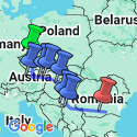 Google Map: The Danube from Germany to Romania with 2 Nights in Prague and 1 Night in Bucharest