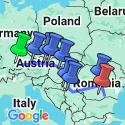Google Map: The Danube from Germany to Romania with 1 Night in Bucharest and 2 Nights in Transylvania