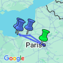 Google Map: Active & Discovery on the Seine (Southbound)