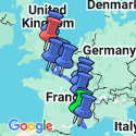 Google Map: Grand France with 3 Nights in London (Northbound)
