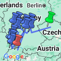 Google Map: Christmastime from Nuremberg to Basel with 2 Nights in Prague
