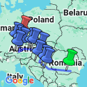 Google Map: The Danube from Romania to Germany with 1 Night in Bucharest & 2 Nights in Prague