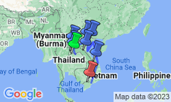 Google Map: Laos to Vietnam