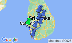 Google Map: Colombo, Caves & Kandy