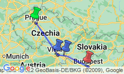 Google Map: Prague, Vienna and Budapest