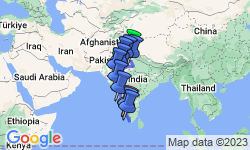 Google Map: North to South India: The Taj Mahal & Goa Good Times