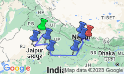 Google Map: Delhi to Kathmandu Adventure