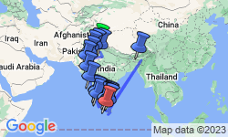 Google Map: India to Sri Lanka: The Pink City & Spice Gardens