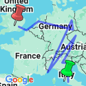 Google Map: Rome to London Quest