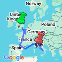 Google Map: London to Rome Quest