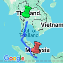Google Map: Bangkok to Singapore: Jungle Hikes & Island Nights