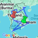 Google Map: Vietnam, Laos & Thailand: Riversides & Railways