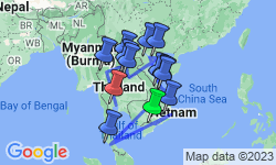 Google Map: Vietnam, Laos & Thailand: Riversides & Railways
