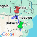 Google Map: Botswana and Falls Overland: Wildlife Walks & Safari Drives