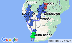 Google Map: Southern Africa Northbound: Dunes, Deltas & Falls