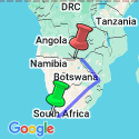 Google Map: Cape Town, Kruger & Zimbabwe