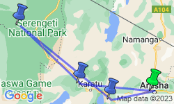 Google Map: Tanzania Camping Adventure