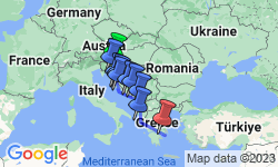 Google Map: Zagreb to Athens: Adriatic & Ancient Capitals