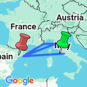 Google Map: Mediterranean Express: Rivieras & Railroads