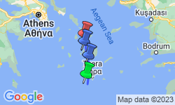 Google Map: Sailing Greece - Santorini to Mykonos