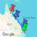 Google Map: Brisbane to Cairns Experience: Sand Dunes & the Whitsundays