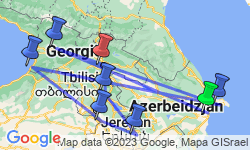 Google Map: Rondreis Azerbeidzjan, Armenië en Georgië, 21 dagen