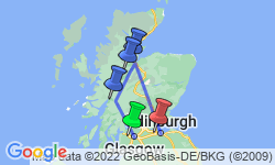 Google Map: Wandelreis Schotland, 8 dagen
