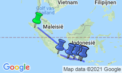Google Map: Rondreis INDONESIË: SUMATRA, JAVA & BALI - 22 dagen; Groene rijstterrassen en vulkanen